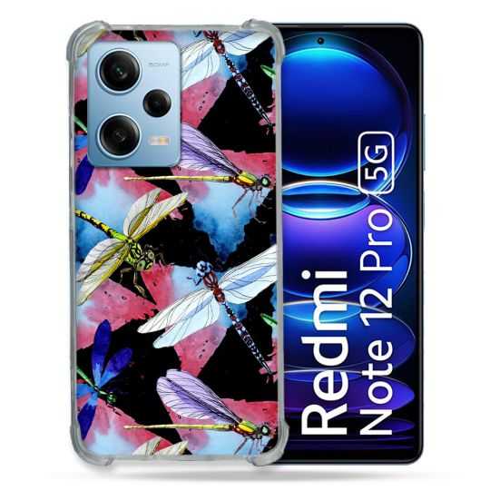 Coque Renforcée En Verre Trempé Pour Xiaomi Redmi Note 12 Pro 5G Animal Libellule