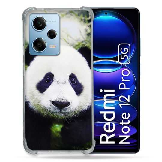 Coque Renforcée En Verre Trempé Pour Xiaomi Redmi Note 12 Pro 5G Animal Panda Color