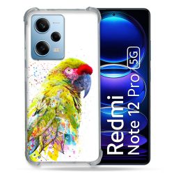 Coque Renforcée En Verre Trempé Pour Xiaomi Redmi Note 12 Pro 5G Animal Perroquet Jaune