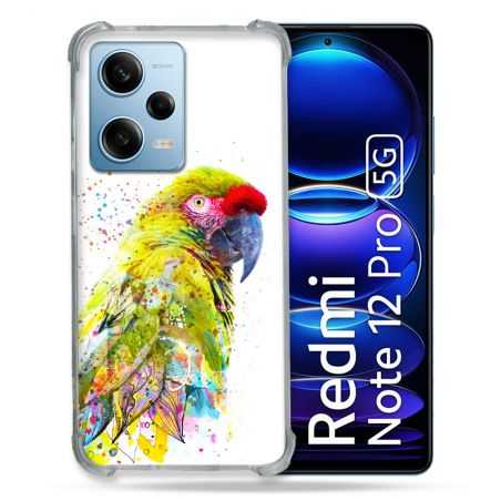 Coque Renforcée En Verre Trempé Pour Xiaomi Redmi Note 12 Pro 5G Animal Perroquet Jaune