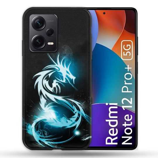 Coque Renforcée Pour Xiaomi Redmi Note 12 Pro Plus 5G Fantastique Dragon Bleu