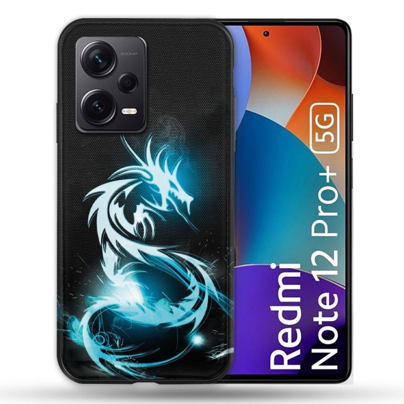 Coque Renforcée Pour Xiaomi Redmi Note 12 Pro Plus 5G Fantastique Dragon Bleu