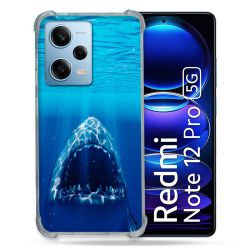 Coque Renforcée En Verre Trempé Pour Xiaomi Redmi Note 12 Pro 5G Animal Requin Dent