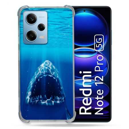 Coque Renforcée En Verre Trempé Pour Xiaomi Redmi Note 12 Pro 5G Animal Requin Dent