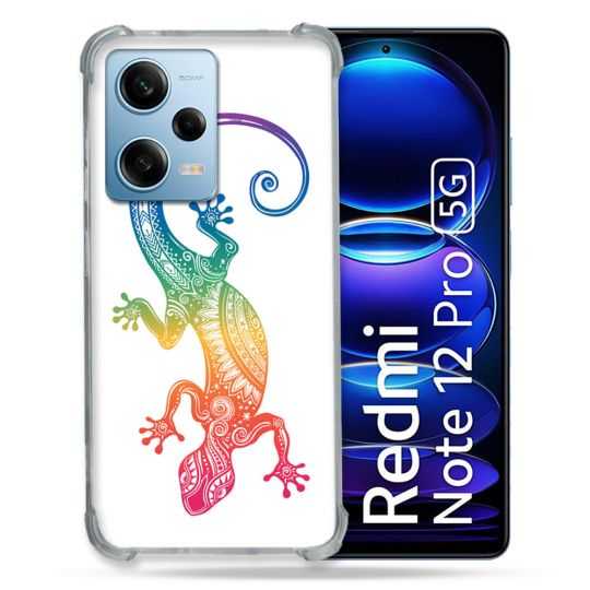 Coque Renforcée En Verre Trempé Pour Xiaomi Redmi Note 12 Pro 5G Animal Salamandre Color