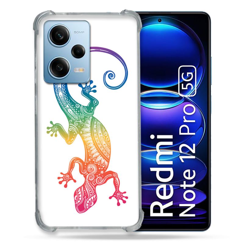 Coque Renforcée En Verre Trempé Pour Xiaomi Redmi Note 12 Pro 5G Animal Salamandre Color