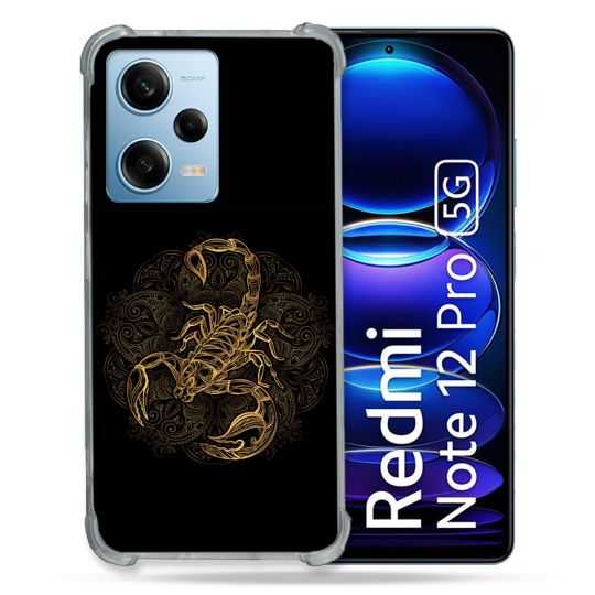 Coque Renforcée En Verre Trempé Pour Xiaomi Redmi Note 12 Pro 5G Animal Scorpion Fresque