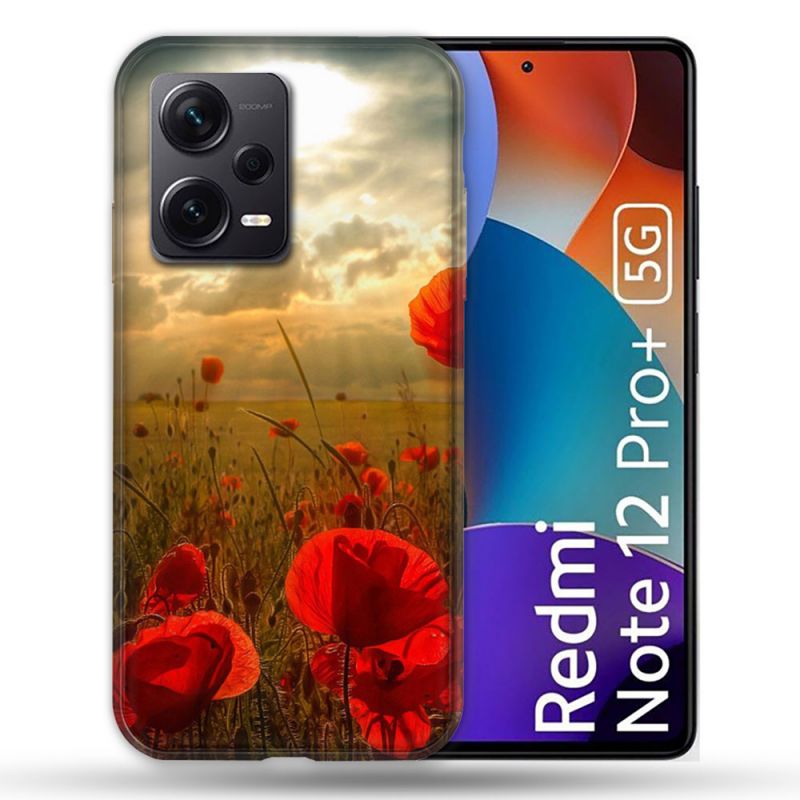 Coque Renforcée Pour Xiaomi Redmi Note 12 Pro Plus 5G Fleur Coquelicot