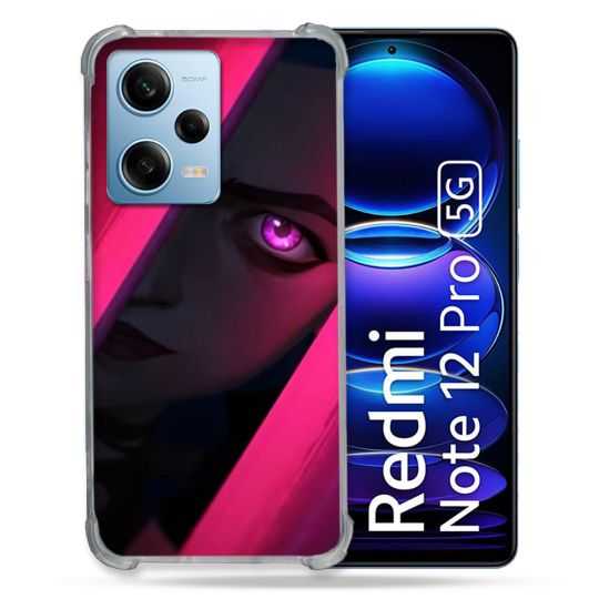 Coque Renforcée En Verre Trempé Pour Xiaomi Redmi Note 12 Pro 5G Arcane Jynx Rose