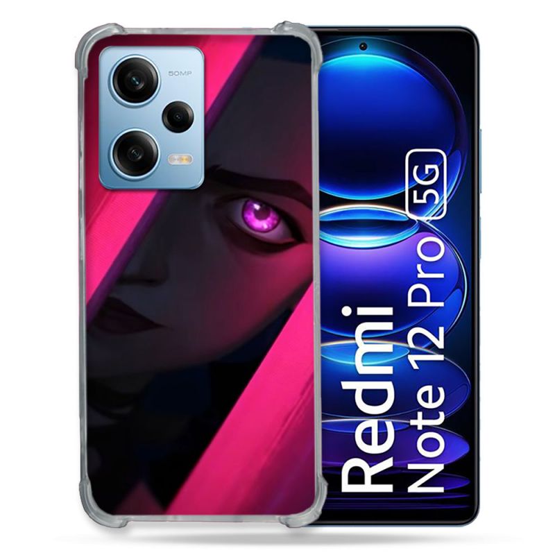 Coque Renforcée En Verre Trempé Pour Xiaomi Redmi Note 12 Pro 5G Arcane Jynx Rose