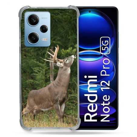 Coque Renforcée En Verre Trempé Pour Xiaomi Redmi Note 12 Pro 5G Chasse Cerf