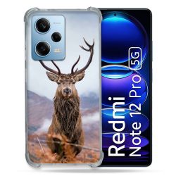 Coque Renforcée En Verre Trempé Pour Xiaomi Redmi Note 12 Pro 5G Chasse Chevreuil Montagne