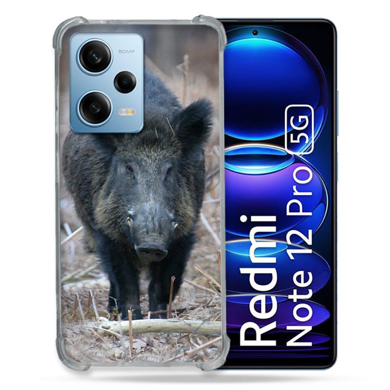 Coque Renforcée En Verre Trempé Pour Xiaomi Redmi Note 12 Pro 5G Chasse Sanglier Pin