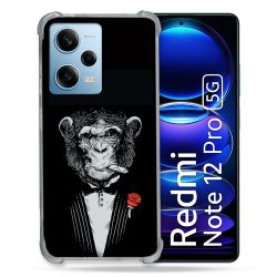Coque Renforcée En Verre Trempé Pour Xiaomi Redmi Note 12 Pro 5G Decale Singe Mafia
