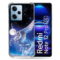 Coque Renforcée En Verre Trempé Pour Xiaomi Redmi Note 12 Pro 5G Fantastique Licorne Céleste