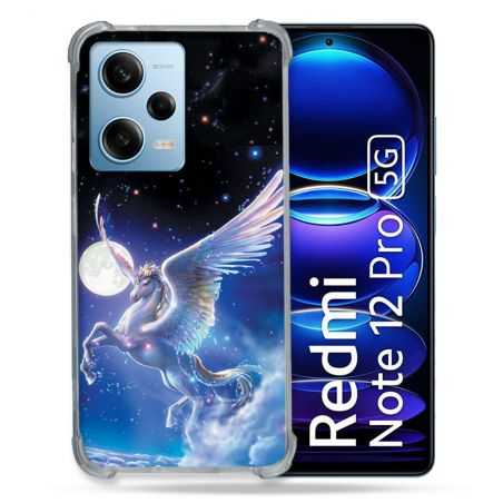 Coque Renforcée En Verre Trempé Pour Xiaomi Redmi Note 12 Pro 5G Fantastique Licorne Céleste