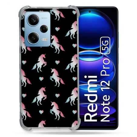 Coque Renforcée En Verre Trempé Pour Xiaomi Redmi Note 12 Pro 5G Fantastique Licorne Pattern