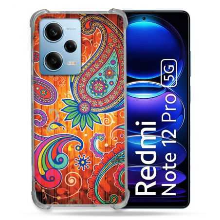 Coque Renforcée En Verre Trempé Pour Xiaomi Redmi Note 12 Pro 5G Fleur Psychedelic