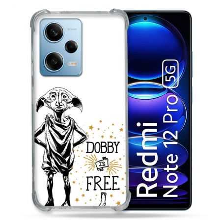Coque Renforcée En Verre Trempé Pour Xiaomi Redmi Note 12 Pro 5G Harry Potter Dobby Free Blanc