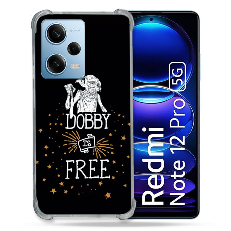 Coque Renforcée En Verre Trempé Pour Xiaomi Redmi Note 12 Pro 5G Harry Potter Dobby Free Noir