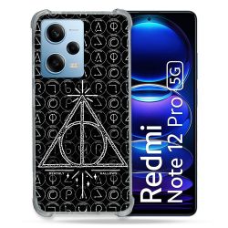 Coque Renforcée En Verre Trempé Pour Xiaomi Redmi Note 12 Pro 5G Harry Potter Hollows Triangle Noir