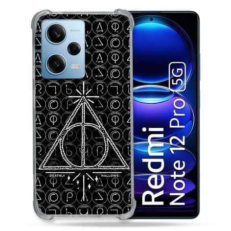Coque Renforcée En Verre Trempé Pour Xiaomi Redmi Note 12 Pro 5G Harry Potter Hollows Triangle Noir