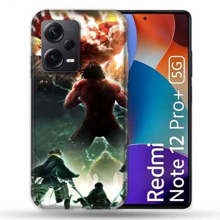 Coque Renforcée Pour Xiaomi Redmi Note 12 Pro Plus 5G Manga Attaque Titans Combat