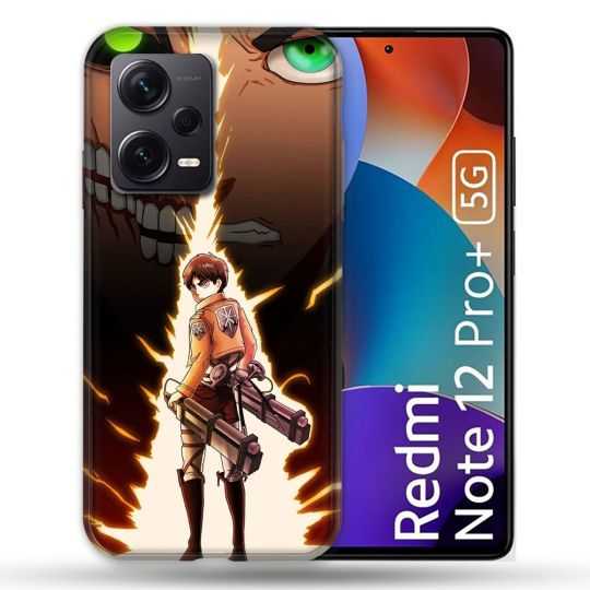 Coque Renforcée Pour Xiaomi Redmi Note 12 Pro Plus 5G Manga Attaque Titans Eren Eclair