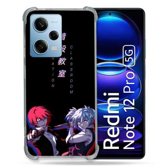 Coque Renforcée En Verre Trempé Pour Xiaomi Redmi Note 12 Pro 5G Manga Assassination Classroom Duo