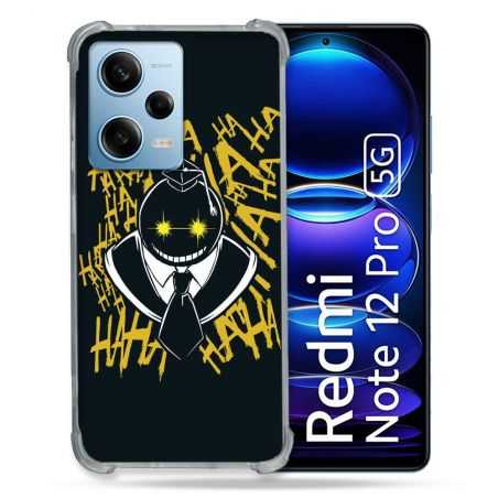 Coque Renforcée En Verre Trempé Pour Xiaomi Redmi Note 12 Pro 5G Manga Assassination Classroom Kuro Noir