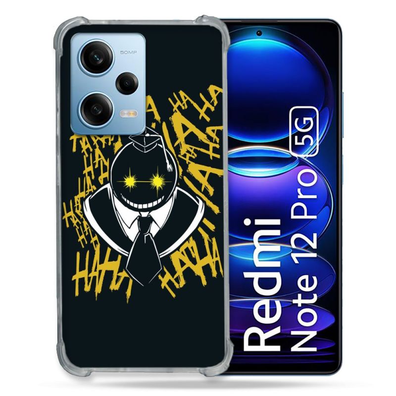 Coque Renforcée En Verre Trempé Pour Xiaomi Redmi Note 12 Pro 5G Manga Assassination Classroom Kuro Noir