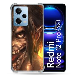 Coque Renforcée En Verre Trempé Pour Xiaomi Redmi Note 12 Pro 5G Manga Attaque Titans Eren Titan
