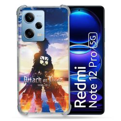 Coque Renforcée En Verre Trempé Pour Xiaomi Redmi Note 12 Pro 5G Manga Attaque Titans Soleil