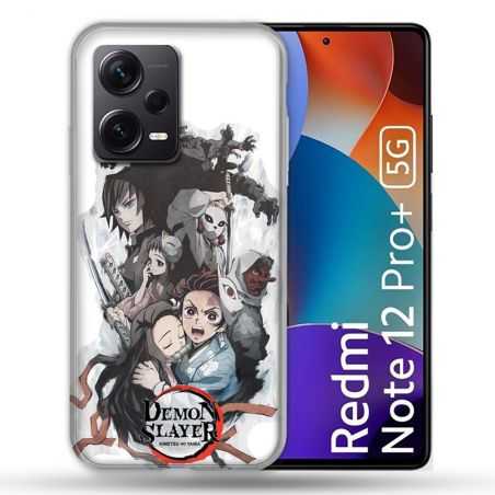 Coque Renforcée Pour Xiaomi Redmi Note 12 Pro Plus 5G Manga Demon Slayer Blanc