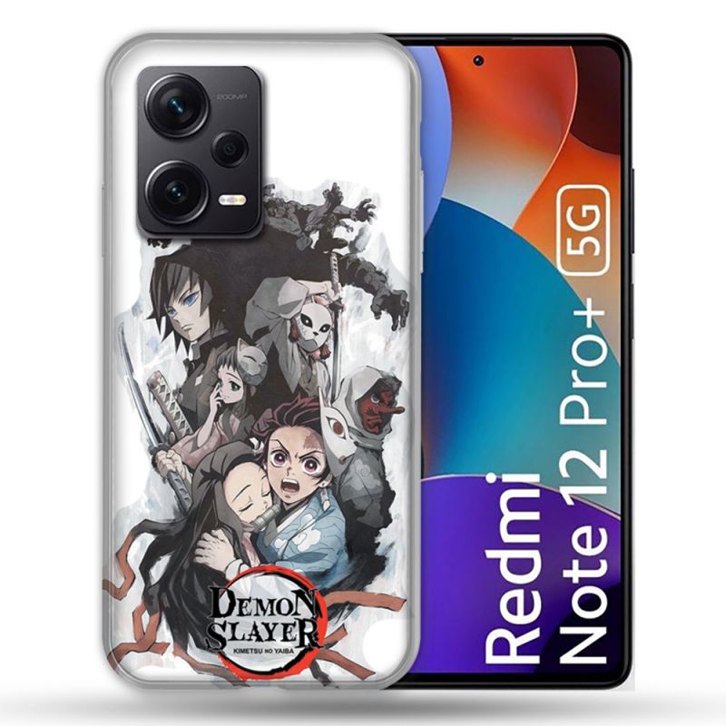 Coque Renforcée Pour Xiaomi Redmi Note 12 Pro Plus 5G Manga Demon Slayer Blanc