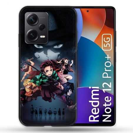 Coque Renforcée Pour Xiaomi Redmi Note 12 Pro Plus 5G Manga Demon Slayer Noir