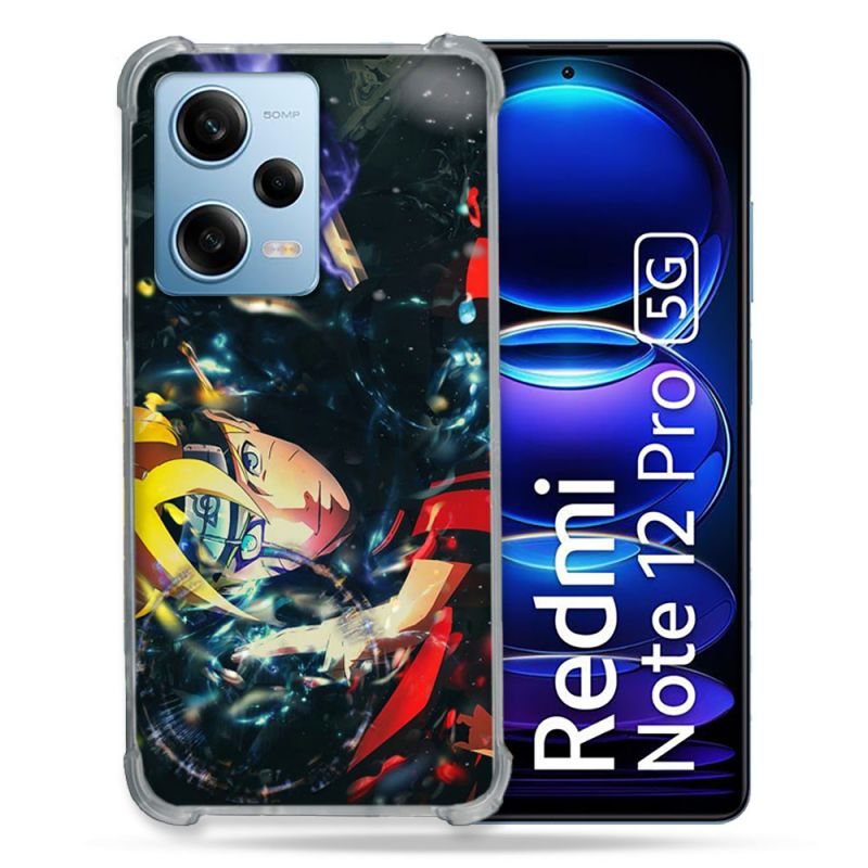 Coque Renforcée En Verre Trempé Pour Xiaomi Redmi Note 12 Pro 5G Manga Boruto Eclair