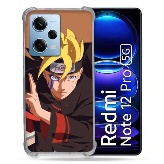 Coque Renforcée En Verre Trempé Pour Xiaomi Redmi Note 12 Pro 5G Manga Boruto Signe