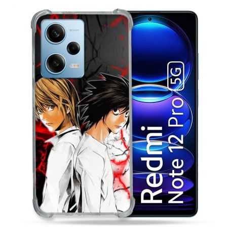 Coque Renforcée En Verre Trempé Pour Xiaomi Redmi Note 12 Pro 5G Manga Death Note Duo