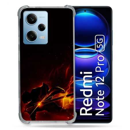 Coque Renforcée En Verre Trempé Pour Xiaomi Redmi Note 12 Pro 5G Manga Demon Slayer Electric