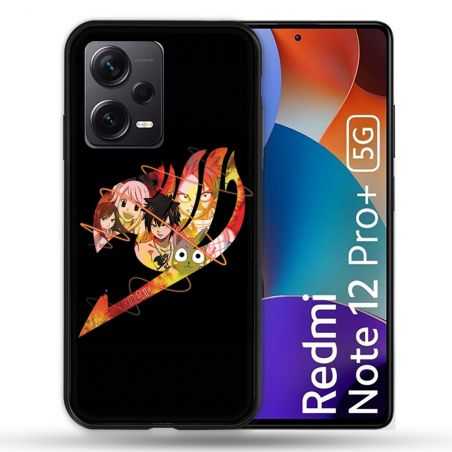 Coque Renforcée Pour Xiaomi Redmi Note 12 Pro Plus 5G Manga Fairy Tail Logo Noir