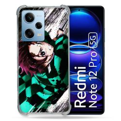 Coque Renforcée En Verre Trempé Pour Xiaomi Redmi Note 12 Pro 5G Manga Demon Slayer Tanjiro