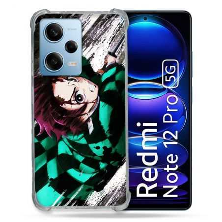 Coque Renforcée En Verre Trempé Pour Xiaomi Redmi Note 12 Pro 5G Manga Demon Slayer Tanjiro