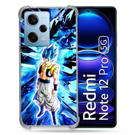 Coque Renforcée En Verre Trempé Pour Xiaomi Redmi Note 12 Pro 5G Manga Dragon Ball Gogeta Lumiere