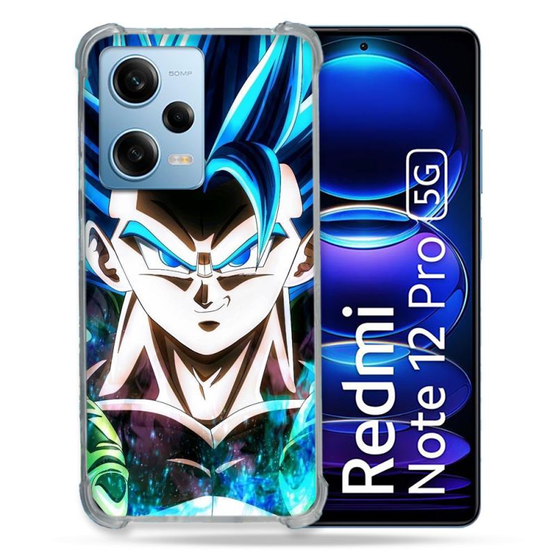 Coque Renforcée En Verre Trempé Pour Xiaomi Redmi Note 12 Pro 5G Manga Dragon Ball Gogeta Visage