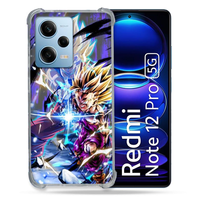 Coque Renforcée En Verre Trempé Pour Xiaomi Redmi Note 12 Pro 5G Manga Dragon Ball Sangohan Duo