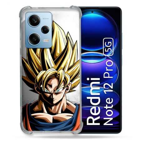 Coque Renforcée En Verre Trempé Pour Xiaomi Redmi Note 12 Pro 5G Manga Dragon Ball Sangoku Portrait