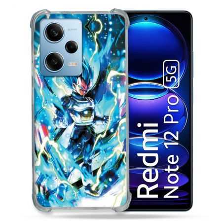 Coque Renforcée En Verre Trempé Pour Xiaomi Redmi Note 12 Pro 5G Manga Dragon Ball Vegeta Bleu