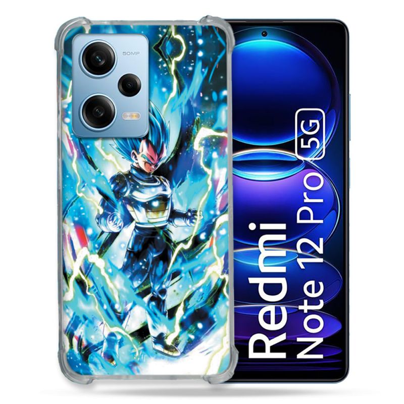 Coque Renforcée En Verre Trempé Pour Xiaomi Redmi Note 12 Pro 5G Manga Dragon Ball Vegeta Bleu