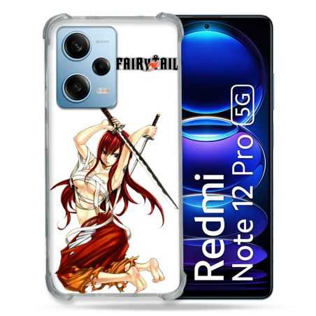 Coque Renforcée En Verre Trempé Pour Xiaomi Redmi Note 12 Pro 5G Manga Fairy Tail Erza